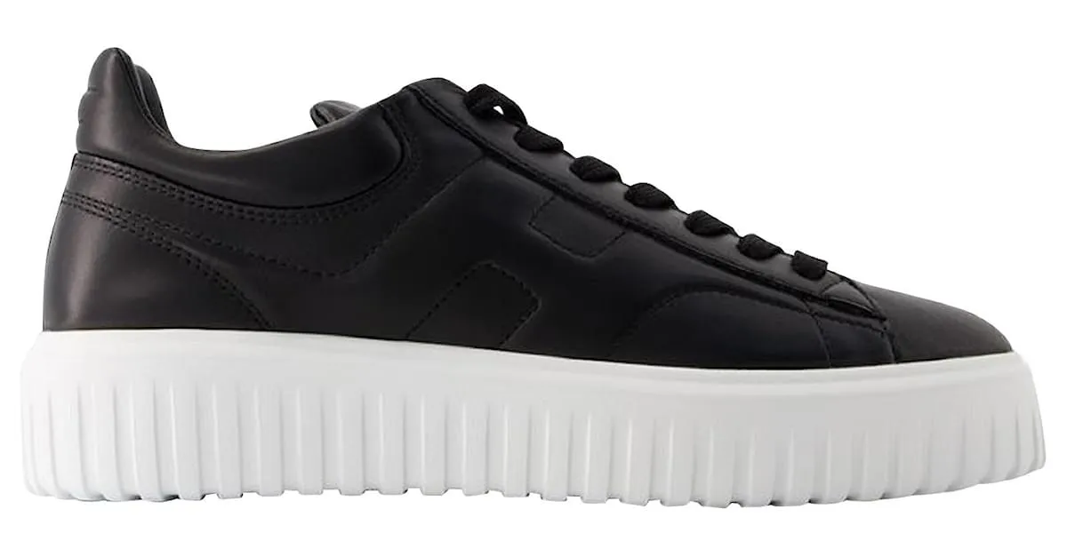 ZAPATILLAS HSTRIPES ALLACCIATO  HOGAN  CUERO  NEGRO 