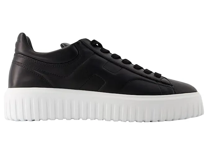 ZAPATILLAS HSTRIPES ALLACCIATO  HOGAN  CUERO  NEGRO 