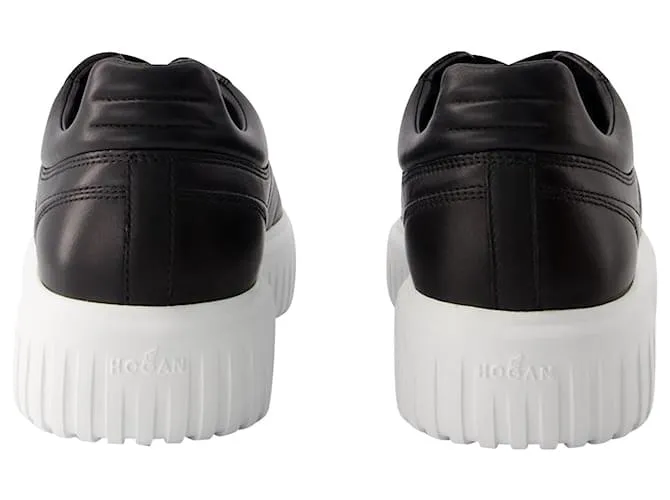 ZAPATILLAS HSTRIPES ALLACCIATO  HOGAN  CUERO  NEGRO 
