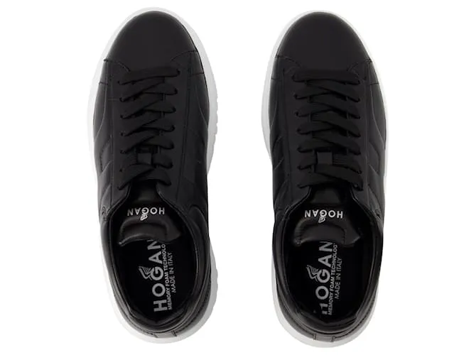 ZAPATILLAS HSTRIPES ALLACCIATO  HOGAN  CUERO  NEGRO 