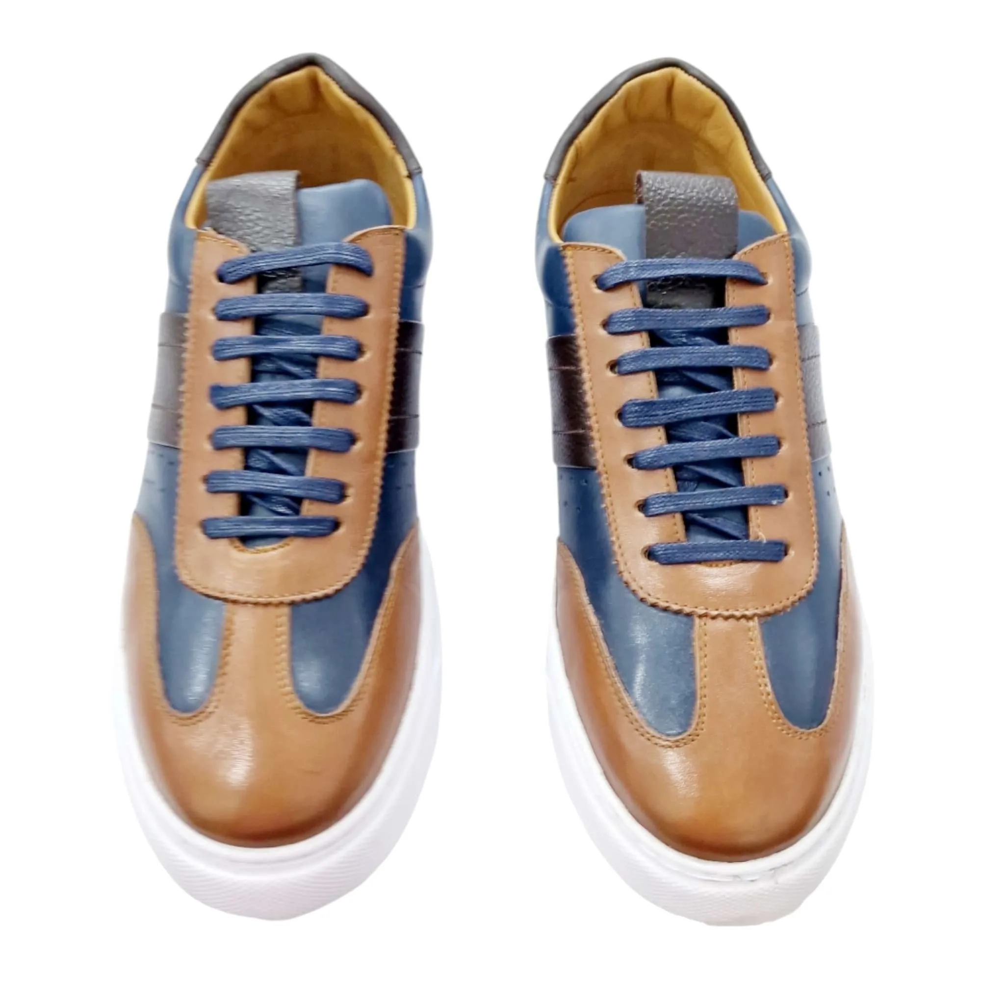 ZAPATILLAS HOMBRE SUELAS CASCO BICOLOR CUERO