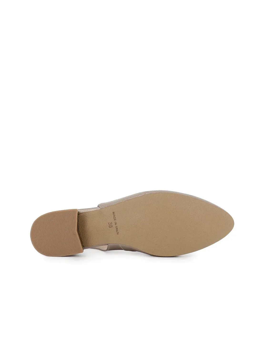 Zapato salon piel tacon con hebilla mujer dorado Chamby